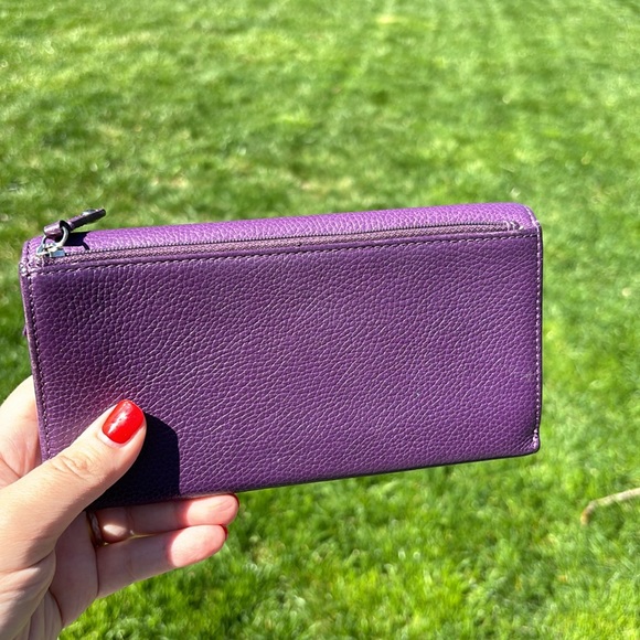 Coach | ALX Slim Envelope Purple Wallet - Picture 3 of 12